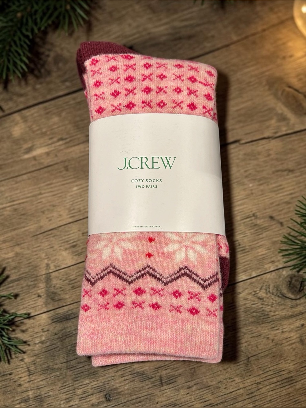 NWT J.Crew Cozy Adult Womens Fair Isle Lambswool Blend Socks - 2 Pairs